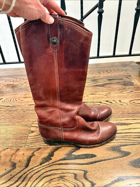 Frye Melissa Button Tall Riding Boot Brown US 9